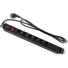 Qoltec Listwa zasilająca 1U 16A PDU 6x Shucho 2m (54468)