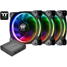 Thermaltake Riing Plus 14 LED RGB Radiator Fan TT Premium (schwarz, 3er Set, 1x Controller)