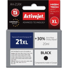 Activejet Ink Cartridge AH-21RX for HP Printer, Compatible with HP 21XL C9351A;  Premium;  20 ml;  black. Prints 30% more.