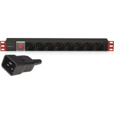 Techly Techly Listwa Zasilająca Rack 1U 8x Schuko/UNEL, Kabel C20 3m, 16A