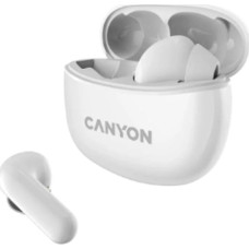 Canyon Słuchawki Canyon CANYON TWS-5, Bluetooth headset, with microphone, BT V5.3 JL 6983D4, Frequence Response:20Hz-20kHz, battery EarBud 40mAh*2+Charging Case 500mAh, type-C cable length 0.24m, size: 58.5*52.91*25.5mm, 0.036kg, White