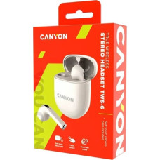 Canyon Słuchawki Canyon CANYON TWS-6, Bluetooth headset, with microphone, BT V5.3 JL 6976D4, Frequence Response:20Hz-20kHz, battery EarBud 30mAh*2+Charging Case 400mAh, type-C cable length 0.24m, Size: 64*48*26mm, 0.040kg, Beige