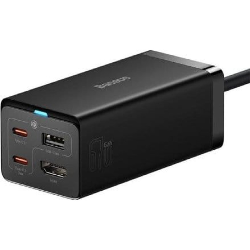 Baseus Ładowarka Baseus Ładowarka sieciowa Baseus GaN5 Pro 2xUSB-C + USB + HDMI, 67W (czarna)