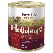 Family First Holidays Adult Beef with beets - Wet dog food - 800 g