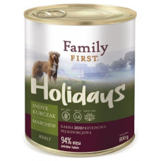 Family First Holidays Adult Turkey, chicken, carrot - Wet dog food - 800 g