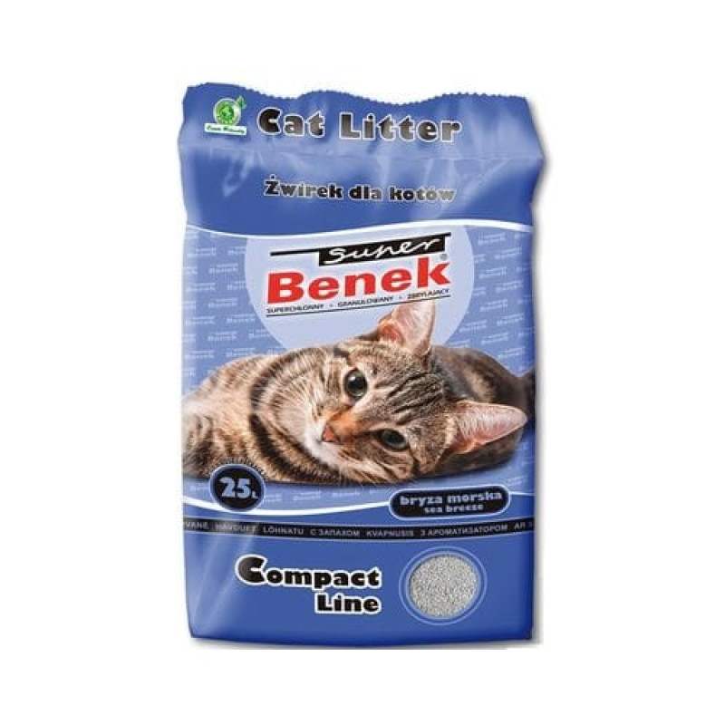 Super Benek COMPACT Cat litter Bentonite grit Sea breeze 25 l