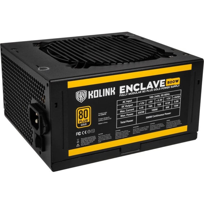 King Kits Zasilacz King Kits Kolink Enclave 80 PLUS Gold Netzteil, modular - 500 Watt mit Kaltgerätekabel