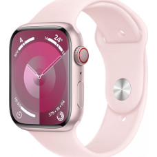 Apple Smartwatch Apple Watch Series 9 GPS + Cellular, 45mm Koperta z aluminium w kolorze różowym z paskiem sportowy w kolorze jasnoróżowym - M/L