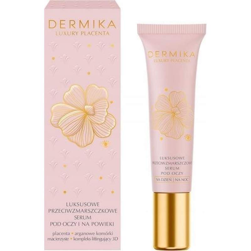 Dermika Luxury Placenta luksusowe przeciwzmarszczkowe serum pod oczy i na powieki na dzień i na noc 50ml