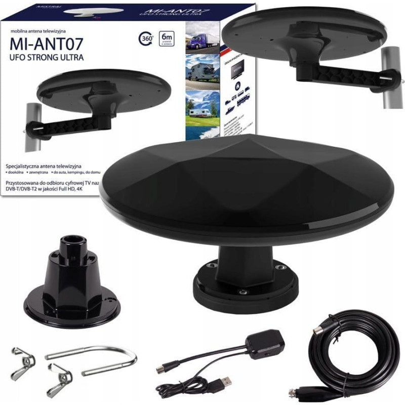 Mistral Antena RTV Mistral Antena DVB-T2 Mistral MI-ANT07 UFO - CZARNA