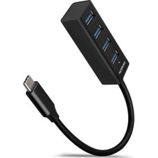 Axagon HUB USB Axagon AXAGON HUE-M1C Superspeed USB-C Mini Hub, 4x USB 3.0 - 20cm, schwarz