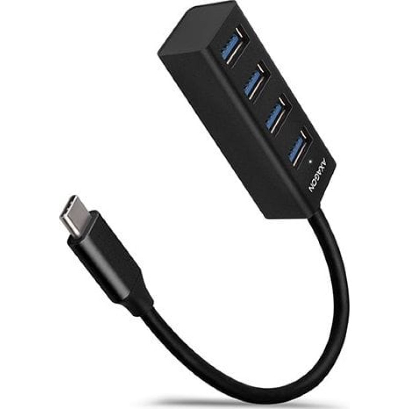 Axagon HUB USB Axagon AXAGON HUE-M1C Superspeed USB-C Mini Hub, 4x USB 3.0 - 20cm, schwarz