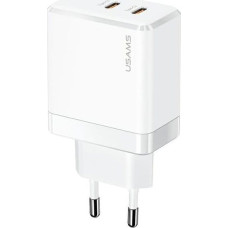 Usams Ładowarka Usams Ładowarka sieciowa USAMS 2xUSB-C T54 40W PD Fast Charging biały/white (US-CC172)