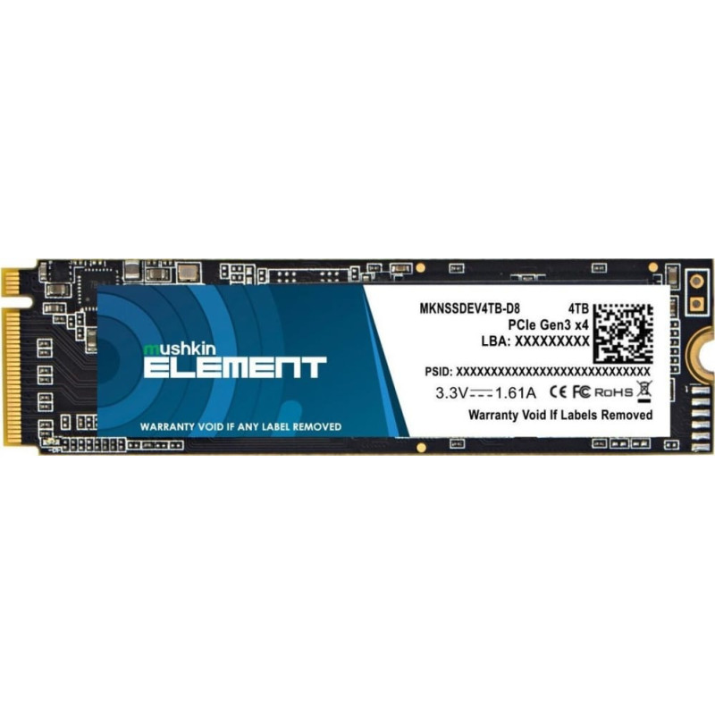 Mushkin Dysk SSD Mushkin Element 4TB M.2 2280 PCI-E x4 Gen3 NVMe (MKNSSDEV4TB-D8)