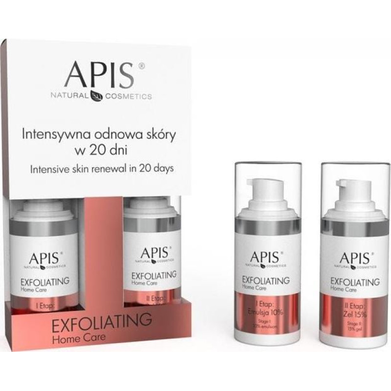 Apis APIS_SET Exfoliating Home Care intensywna odnowa skóry w 20 dni emulsja 10% 15ml + żel 15% 15ml