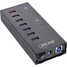 Inline HUB USB InLine InLine® USB 3.2 Gen.1 7 Port Hub Aluminium Case with 2.5A Power Supply black