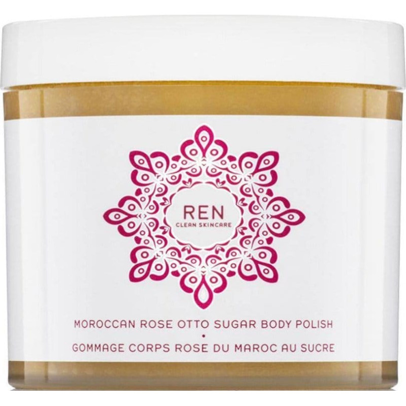 REN Moroccan Rose Otto Sugar Body Polish odżywczy peeling do ciała z olejkiem różanym 330ml