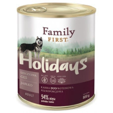 Family First Holidays Adult Venison, goose, apple - Wet dog food - 800 g