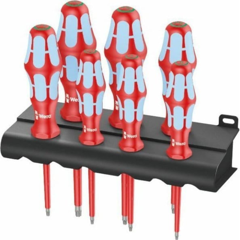 Wera 3167 i/7 TORX Schraubendrehersatz, Edelstahl + Rack (rot/blau, 7-teilig)