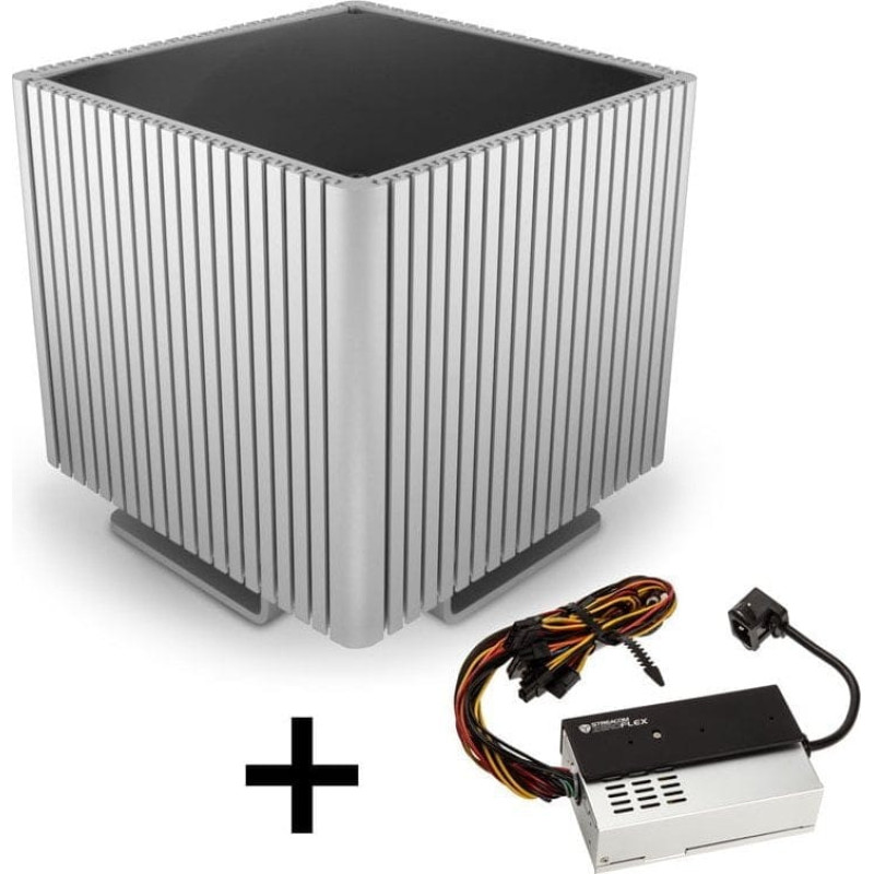 Streacom Obudowa Streacom Streacom DB4 Fanless Cube-Gehäuse + ZeroFlex 240 Netzteil - silber