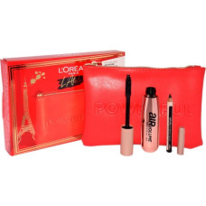 L Oreal L~OREAL SET (MASCARA BLACK AIR VOLUME MEGA MASCARA + LE KHOL MIDNIGHT BLACK 101 + POCHETTE)