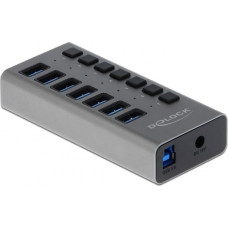 Delock Externer SuperSpeed USB Hub mit 7 Ports + Schalter