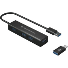 Conceptronic HUB USB Conceptronic CONCEPTRONIC USB-Hub 4-Port 3.0  ->4x3.0 +TypC A o.Netzt. sw