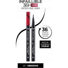 Noname L'OREAL_Paris Infaillible Grip 36h Microfine Brush Eyeliner 01 Obsidian Black 0,4g