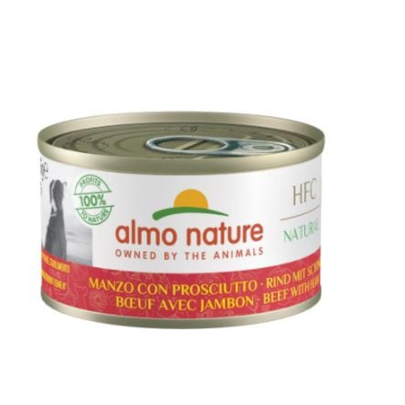 Almo Nature HFC NATURAL beef and ham - wet food for adult dogs - 95 g