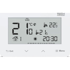 Tech Przewodowy regulator ST-293z v3 biały, pokojowy dwustanowy zasilany 230V szklany podtynkowy