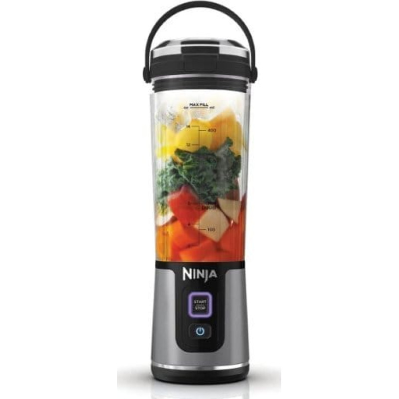 Ninja Blast kabelloser Standmixer BC151EUBK (schwarz/silber, USB-C aufladbar, 530ml Becher)