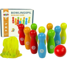 Leantoys Drewniane Kręgle Gra Zręcznościowa Bowling Kręgielnia