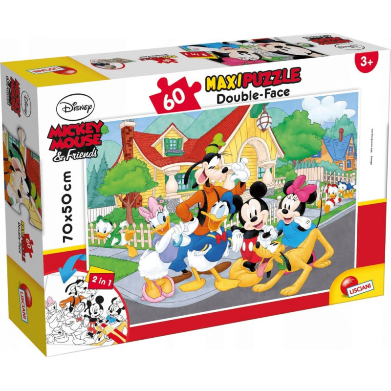 Lisciani Puzzle dwustronne maxi 60 Myszka Mickey