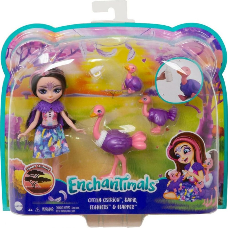 Mattel Enchantimals Rodzina strusi (GTM32)