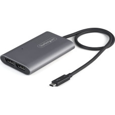 Startech Adapter USB StarTech StarTech TB32DP14 adapter kablowy 0,46 m Thunderbolt 3 2 x DisplayPort Srebrny