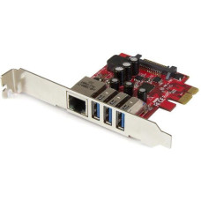 Startech Kontroler StarTech PCIe x1 - 3x USB 3.0 + Ethernet (PEXUSB3S3GE)