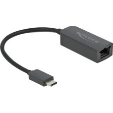 Delock Adapter USB Delock 66645 USB-C - RJ45 Czarny  (66645)