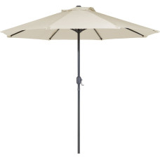 Beliani Parasol ogrodowy Rapallo Beżowy z oświetleniem LED 266 cm