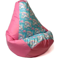 Go Gift Sako bag pouffe Pear print pink-unicorn L 105 x 80 cm