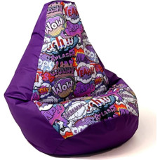 Go Gift Sako bag pouffe Pear print purple-WOW L 105 x 80 cm