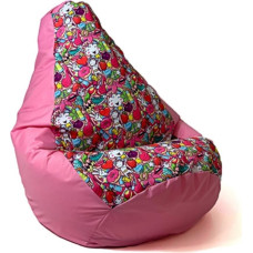 Go Gift Sako bag pouffe pear print pink fairy L 105 x 80 cm