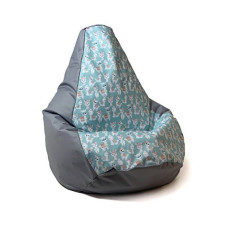 Go Gift Sako bag pouffe Pear print grey-lama XXL 140 x 100 cm