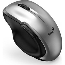 Genius Mysz Genius Genius Mysz Ergo 8200S, 1200DPI, 2.4 [GHz], optyczna, 5kl., bezprzewodowa, srebrna, 1 szt AA, Blue-Eye sensor, Adapter USB-C