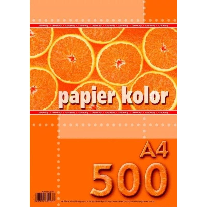 Kreska Papier ksero A4 80g czerwony 500 arkuszy