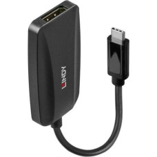 Lindy USB Konverter, USB-C Stecker > DisplayPort Buchse (schwarz, 13cm, 8K 60Hz)