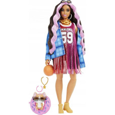 Mattel Lalka Barbie Mattel Extra Moda - Sportowa sukienka/Czarno-różowe włosy (GRN27/HDJ46)