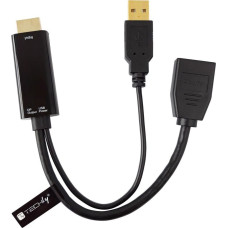 Techly Adapter AV Techly HDMI - DisplayPort + USB-A czarny (ICOC HDMI-DP12A)