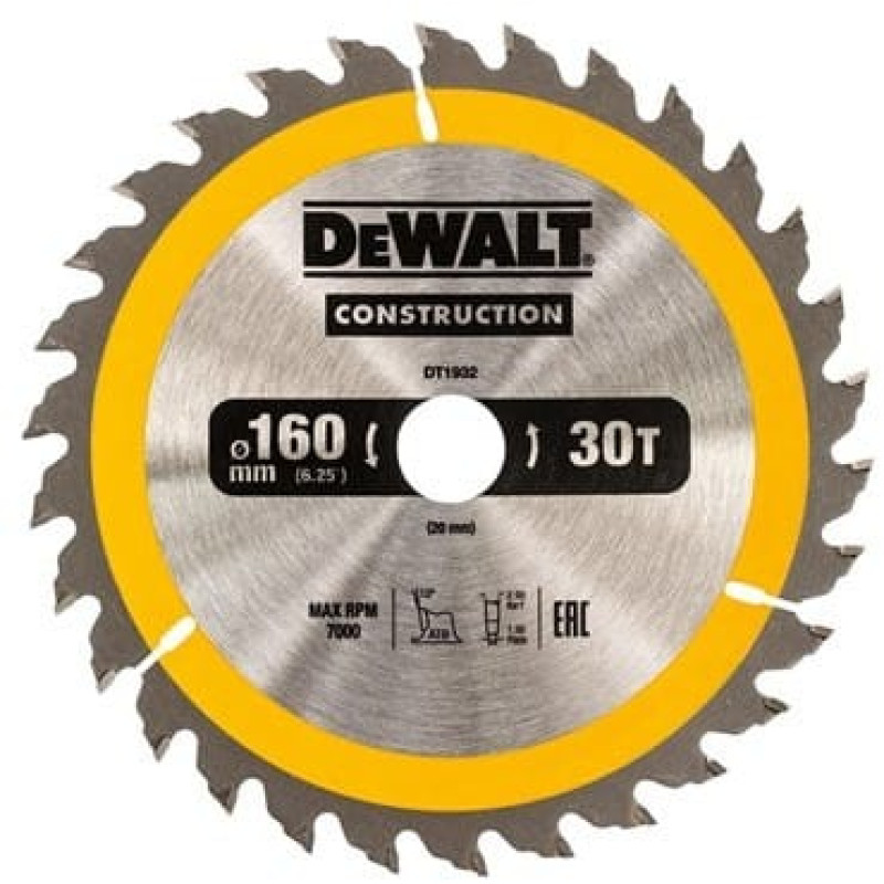 Dewalt Piła tarczowa 165x20mmx18z - DT1933-QZ