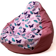 Go Gift Sako bag pouffe Pear print dark pink-butterfly XXL 140 x 100 cm