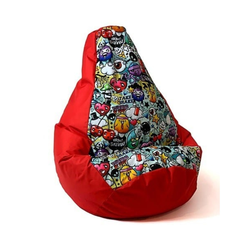 Go Gift Sako bag pouffe Pear print red-graffiti L 105 x 80 cm